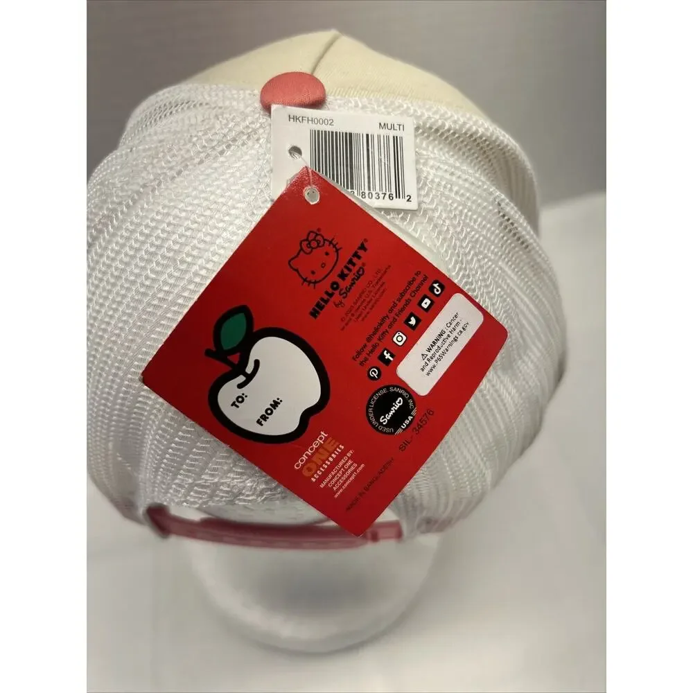 Hello Kitty BallCap Youth Always Kind Pink White Mesh Embroidered Adjustable NEW